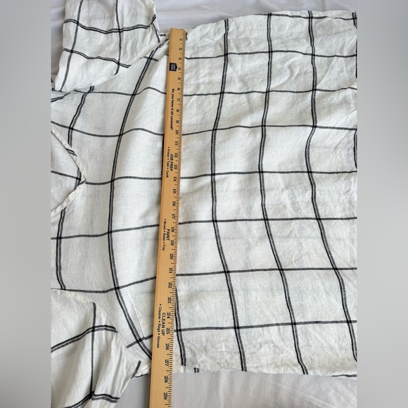 Flax 100% Linen Blouse White Black Plaid Oversize Boxy size 2G 22 - 24 Plus - Picture 8 of 9